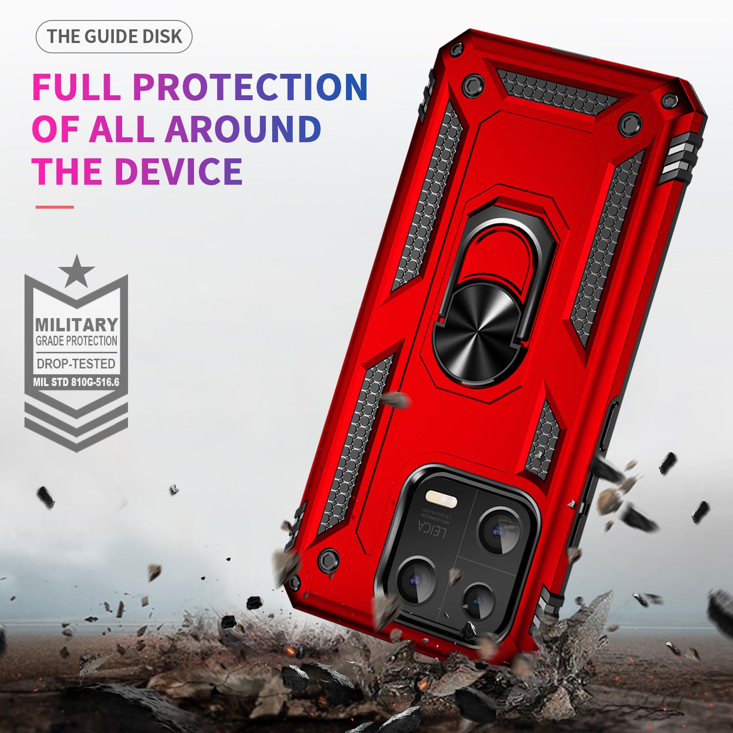 Ring Kickstand Phone Case for Xiaomi 13 5G Military Grade Anti-drop PC TPU Protective Cover Ring Kickstand Phone Case for Xiaomi 13 5G Military Grade Anti-drop PC TPU Protective Cover